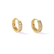 Earrings Silver Square Diamond Earrings Fashion Flash Diamond Circle Earrings Trendy Cool Style Men'