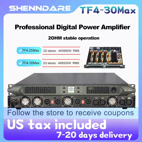 ShennDare TF4-30Max Professional 4-channel Power amplifier 1U 4x3000W DJ Subwoofer Amplifier 2ohm St