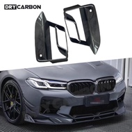 On sale for BMW 5 Series F90 M5 LCI 2022+ Carbon Fiber Front Bumper Lip Air Vent Cover Trim Canards 