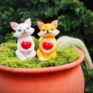 Little Fox Ornaments Nine-Tailed Fox Succulent Decoration Flowerpot Accessories Monkey Tail Post Lon