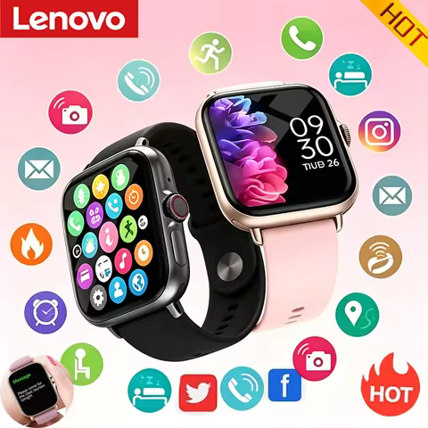 Lenovo 1.83'' Sport Smart Watch Waterproof Fitness Smartwatch Wireless Call Clock Health Monitor Wat