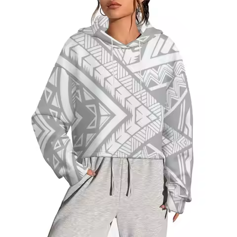 Samoa Tribal Design Customized On Demand Hoodies Polynesian Pullover Jacket Fall/Winter Women Clothi