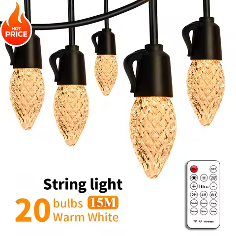 String Lights 15M Fairy String Lights 20 LED Shatterproof Christmas Lights Waterproof Crystal Weddin