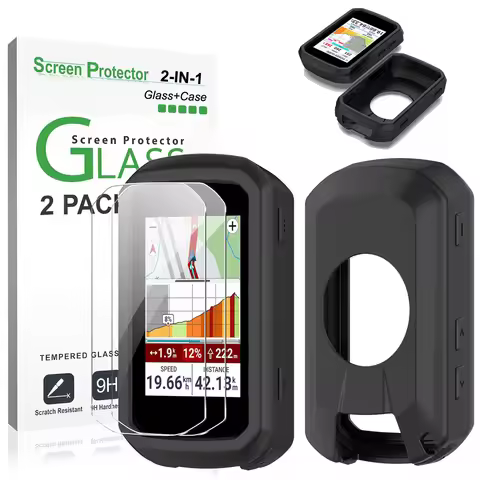 Tempered Glass+Silicone Case For Garmin Edge 550 850 Screen Protector Cover For Garmin Edge 550 850 