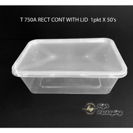 T750 Rectangular Container with Lid/ Plastic Food Container/ Microwavable Container 50‘s
