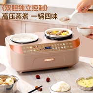 Valley（GUGE）German High-End Rice Cooker Electric Pressure Cooker Two-in-One Body Pot Double Liner Independent Double Control Household New Low Sugar Intelligent Automatic Multi-Functional Double Liner Pressure Cooker Rice Cooker [2024Flagship New Pressure