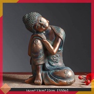 Buddha Garden Ornament Brass Effect Outdoor Indoor Statue (16*13*22CM)