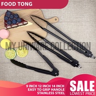 9 inch 12 inch Food Tong Food Clip Black Stainless Steel