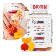 iRestore Biotin Gummies with Vitamins for Healthy Hair Skin and Nails | Nature's Fruit Flavor, Great