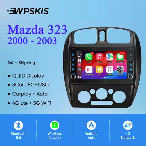 8G Ram 128GB Android 14 Car Radio Video Audio A/V Music DVD Player GPS Navi For Mazda 323 BJ 1998 - 