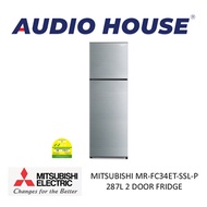 MITSUBISHI MR-FC34ET-SSL-P 287L 2 DOOR FRIDGE ***1 YEAR WARRANTY BY MITSUBISHI***