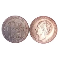 Koin Kuno Silver Perak Nederland Belanda Wilhelmina 1 Gulden