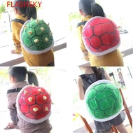FLASHSKY Turtle School Bag, Super Koopa Green Bowser Plush Backpack, Cosplay Cartoon Anime Turtle Sh