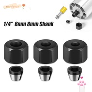 EUCALYTUSMY Router Collet Chuck Adapter, 6mm 6.35mm 8mm Carbon Steel Collet Chuck,  With Nut Electri
