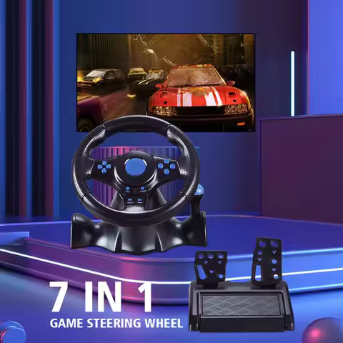 Racing Wheel & Pedals Dual Clutch Launch Control Racing Simulator Steering Wheel for Switch/xbox One