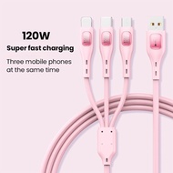 120W 6A 3 in 1 Super Fast Charging Cable Micro USB Type-C Fast Charger Micro USB Type-C Data Cable