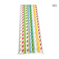NEX 100 Count Natural Fiber Straws Commercial Grade Disposable Beverage Tool for Cold Hot Drink Cate