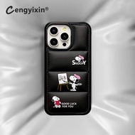 Cute Snoopy down jacket phone cases for iphone 16 15 Pro Max 14 Pro Max 14 plus 13 Pro Max i13 13pro
