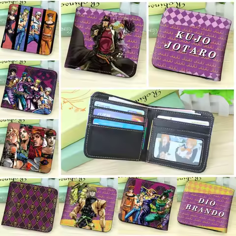 Anime JoJo's Bizarre Adventure Killer Queen Kira Yoshikage Cartoon Wallet Short Cosplay Card Holdr C