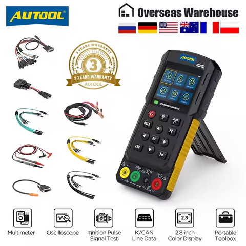 AUTOOL DM303 Auto Diagnostic Multimeter Car Circuit Tester with K/CAN/Oscilloscope/Cranking/Analog S