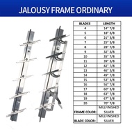 ♤㍿Jalousie Frame Ordinary 4 Blades - 10 Blades for Louver Window 1 Pair Mill Finished Aluminum