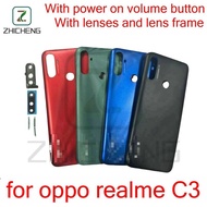 For OPPO realme C3 New back cover  Rear Battery Housing backing Frame lens Housing Case Replacement 