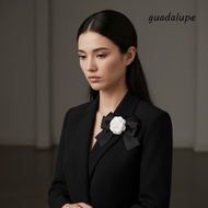 GUADALUPE Black Bow Brooch Pin, Melanoma Cancer Breast Cancer Black Ribbon Pin, Enamel Black Ribbon 