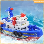 [BlesiyaedMY] Electric Fireboat for Children, Bath Toy, Fireboat Model, Ferry for Children Ages 3 An