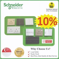 [SG ReadyStock&LocalAuthorizedSeller]High-Quality Schneider Electric Grey/Gold wall switch 1G 1W/2W