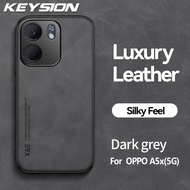 Keysion da PU retro sang trọng Ốp điện thoại cho OPPO A5X 5g silicon mềm + PC vỏ lưng điện thoại chố