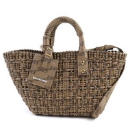 成色極佳的巴黎世家(BALENCIAGA) 671342 Bistro Basket XS 兩用手提包/單肩包，ブラウン，附防塵袋，義大利製造，女士款