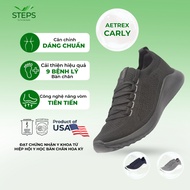 Aetrex Carly All Black Women's Health Shoes - Lace-free sneakers, arch lift to reduce foot pain