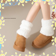 HLAR Boots Socks, Warm Thickened Plush Fluffy Boots Cover,  Y2K Coral Velvet Hosiery Autumn Winter