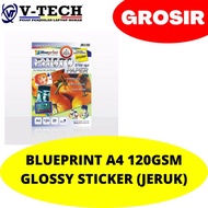 BLUEPRINT STICKER GLOSSY A4 120GSM (ORANGE)