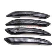 4PCs Door Handle Cover Decoration Bezel For Hyundai Elantra CN7 2021 2022 2023 Carbon Fiber Style W/