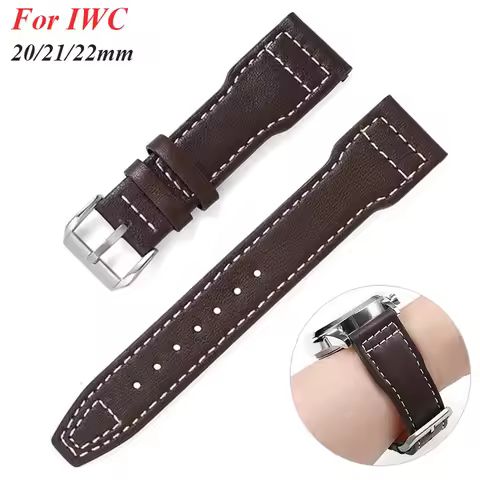 20mm 21mm 22mm Leather Watch Strap for IWC Pilot Strap Waterproof Sport Watch Strap for Women Men Re