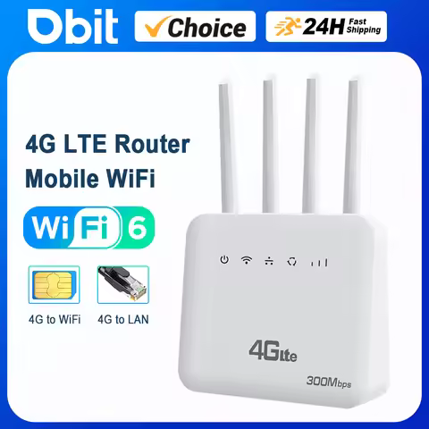 WiFi 6 LTE WiFi Router With 4G SIM Card Slot WiFi Modem 300Mbps Four Antenna Booster Power Signal Mo