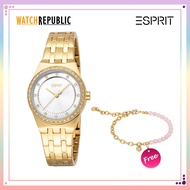 [FREEGIFT] Esprit Drew Gold Stainless Steel Analog Watch For Women EES1L464M0025 ESPRTROSEQUARTZ