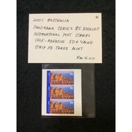 2001 Australia Panorama Series $5 Booklet International Post Stamps Self-Adhesive 50c Value Strip Of