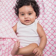 美國 Malabar baby Dohar有機棉包巾(1入) -粉彩彎彎