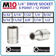SOKET SPANAR 6 / 12 KAKI 1/4" M10 BRAND DRIVE SOCKET 6 POINT / 12 POINT 5/32" 3/16" 7/32" 9/32" 5/16