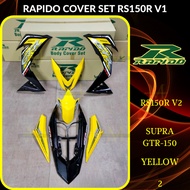 RAPIDO COVER SET RS150R/RS150 V2 V3 SUPRA GTR150 (10) YELLOW (STICKER TANAM/AIRBRUSH) COVERSET