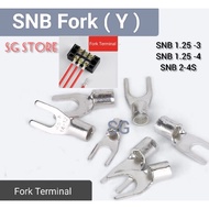 10/20PCS ) Fork Lug Non- Insulated Spade Y Lug Terminal Lug Terminal (SNB 1.25-3 / 1.25-4 / 2-4