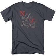 The Hobbit Never Laugh T Shirt Mens Licensed Fantasy Movie Tee Charcoal