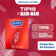 Durex Fetherlite Kondom Super Tipis Kondom Aman Pria 24s - Condom with Lubricant