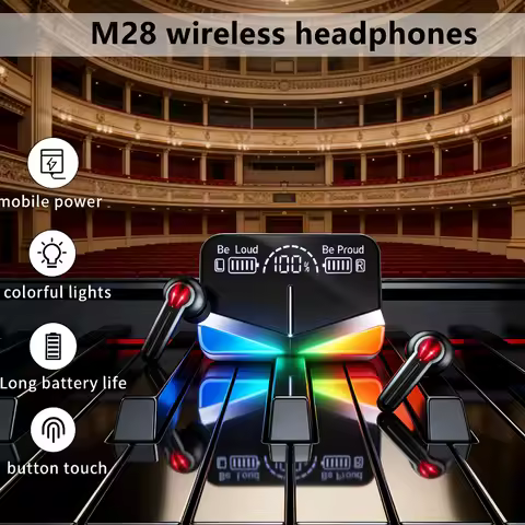 New M28 Bluetooth Headphones Wireless Headphones Smart Touch Headphones Waterproof Noise Canceling H