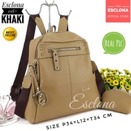 Esclona Tas Ransel Wanita Impor Batam Backpack Gendong Laptop Fashion Cewek Kerja Kantor Kuliah 018