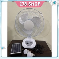 GDLITE Rechargeable Fan with Solar Panel GD-8016 with LED Light TWO LED Bulbs COD