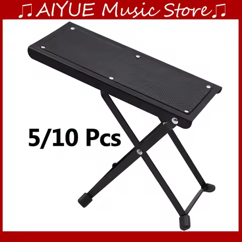 Guitar Foot Stool 4 Position Height Foldable Adjustable Guitar Pedal Foot Rest Step Footstool Black 
