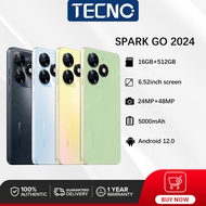 Tecno  Spark Go 2024 Cellphones sale 2024 original Smartphone 6.52 Inch HD 5G Mobile Phone Display 13MP Dual Rear Camera DTS Dual Speaker 5000mAh Battery